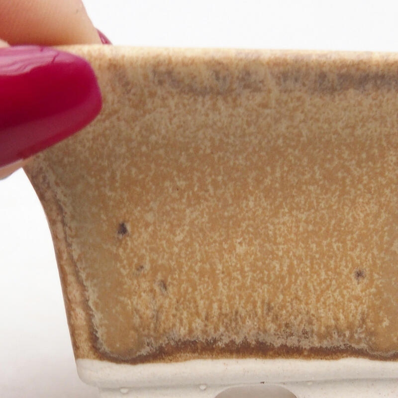 kerámia bonsai tál 6 x 6 x 4 cm, bézs színben