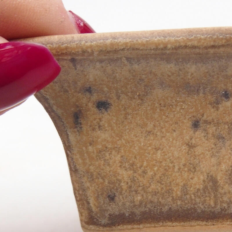 kerámia bonsai tál 6 x 6 x 4 cm, bézs színben