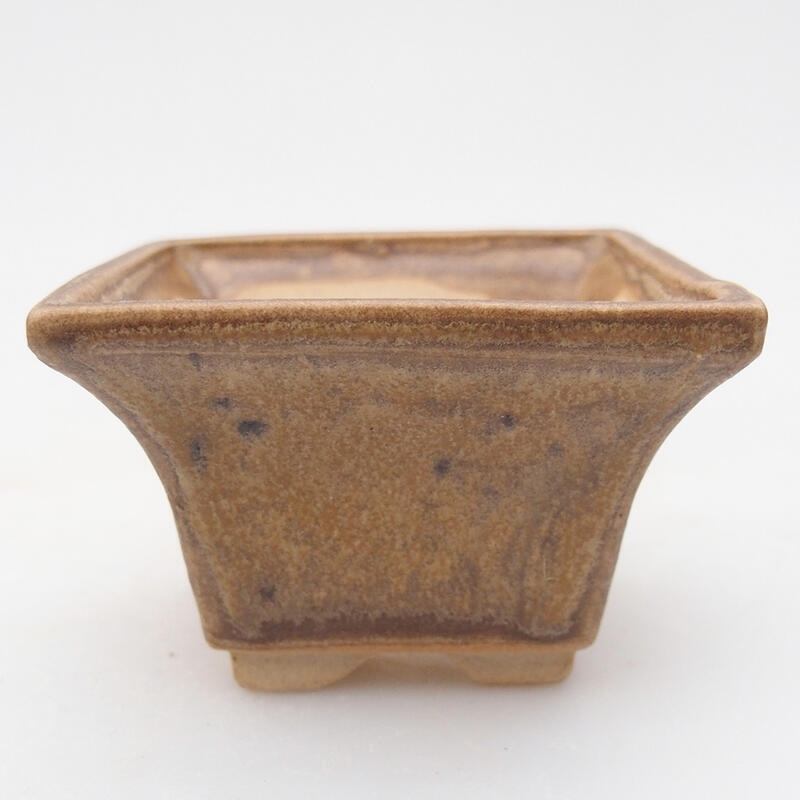 kerámia bonsai tál 6 x 6 x 4 cm, bézs színben