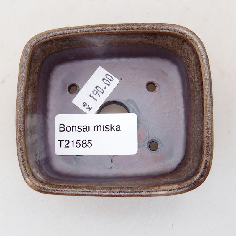 kerámia bonsai tál 7,5 x 7 x 3 cm, barna