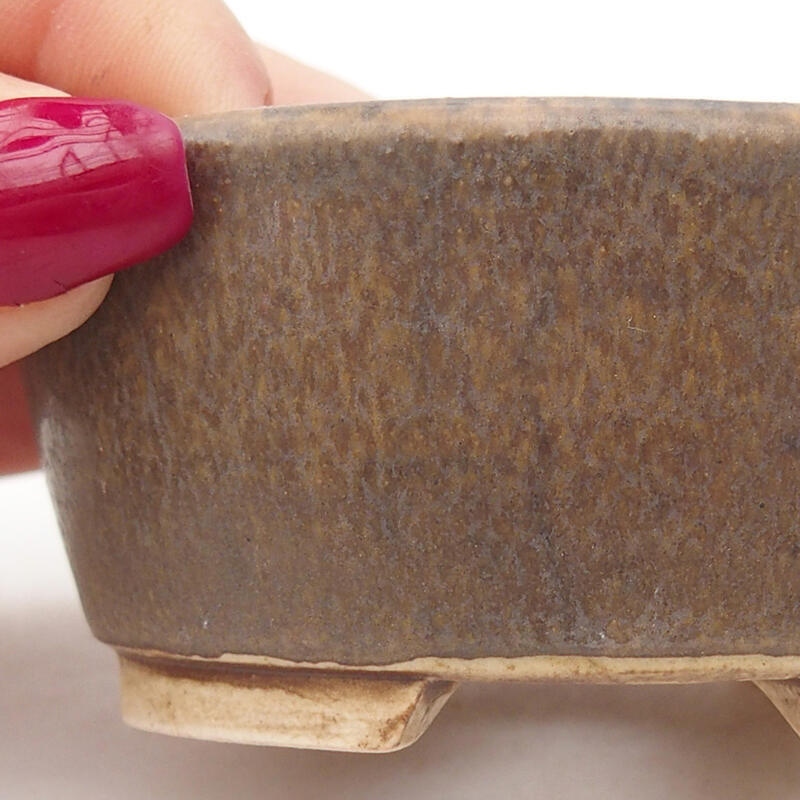 kerámia bonsai tál 7,5 x 7 x 4 cm, barna