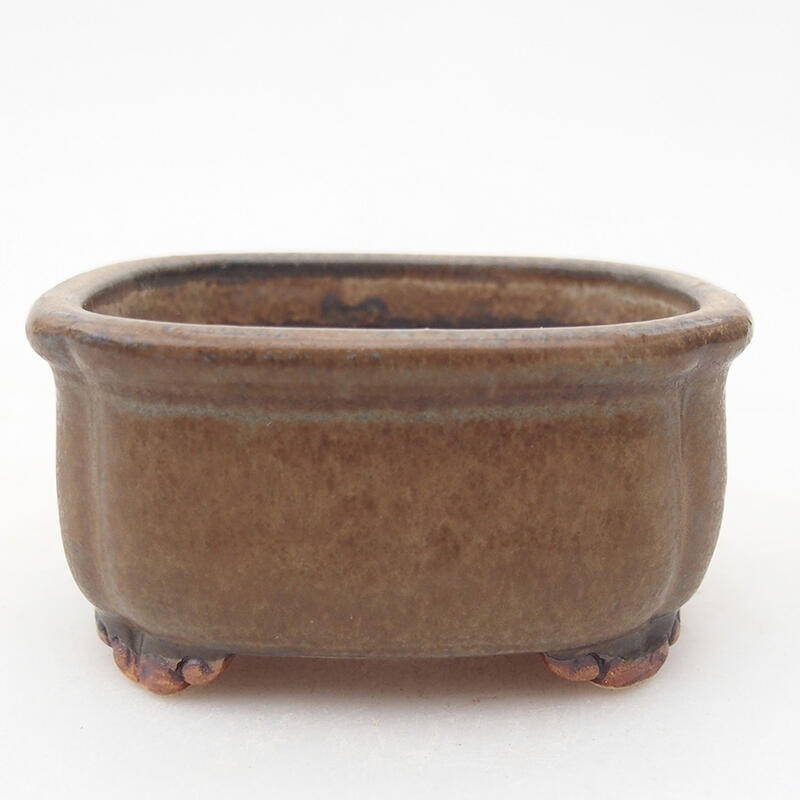 kerámia bonsai tál 7,5 x 7 x 4 cm, barna