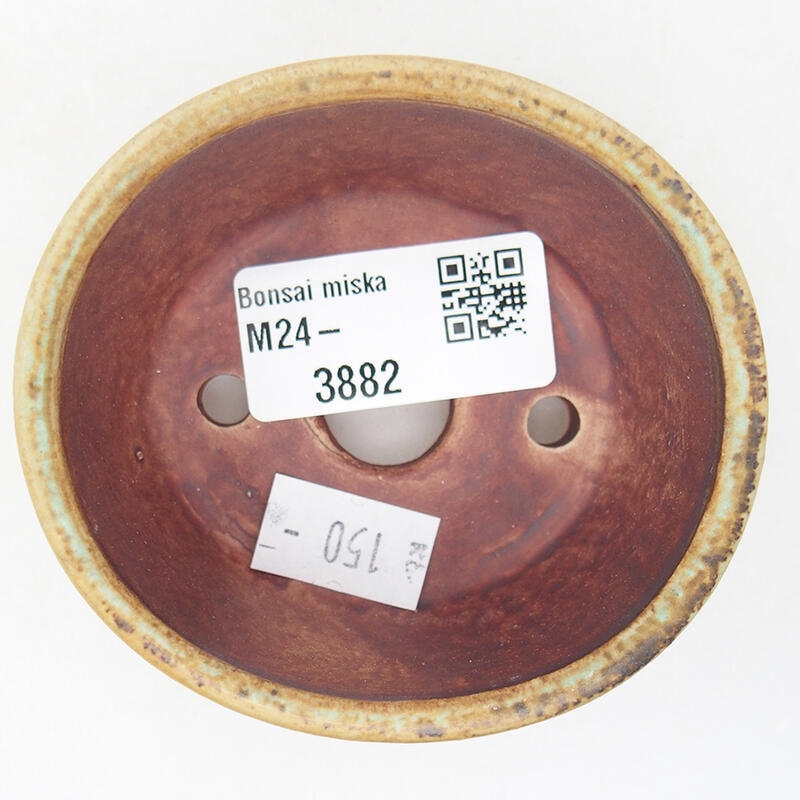 kerámia bonsai tál 7,5 x 7 x 4 cm, zöld