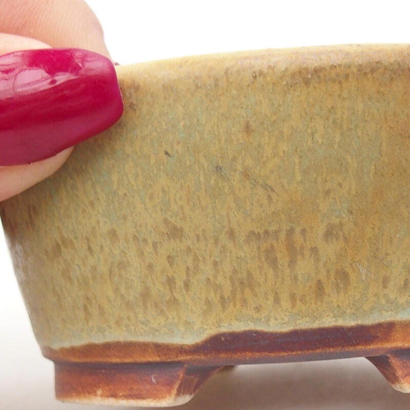 kerámia bonsai tál 7,5 x 7 x 4 cm, zöld