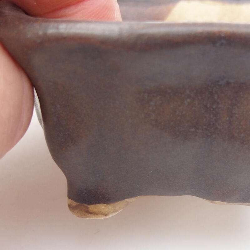 kerámia bonsai tál 7 x 6,5 x 3,5 cm, barna