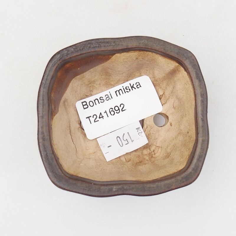 kerámia bonsai tál 7 x 6,5 x 3,5 cm, barna