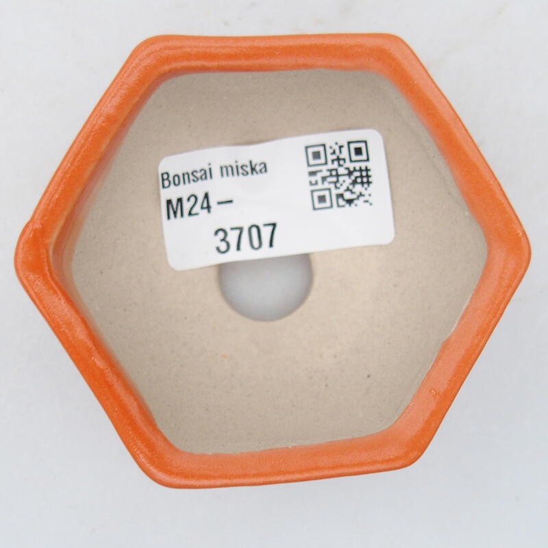 kerámia bonsai tál 7 x 6 x 3 cm, narancssárga