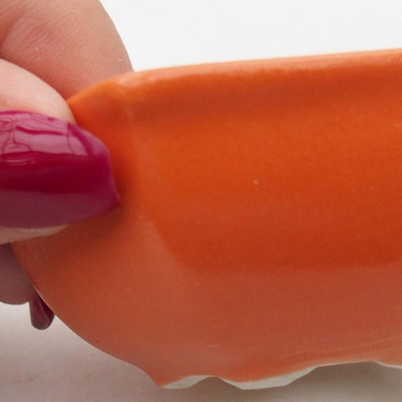 kerámia bonsai tál 7 x 6 x 3 cm, narancssárga