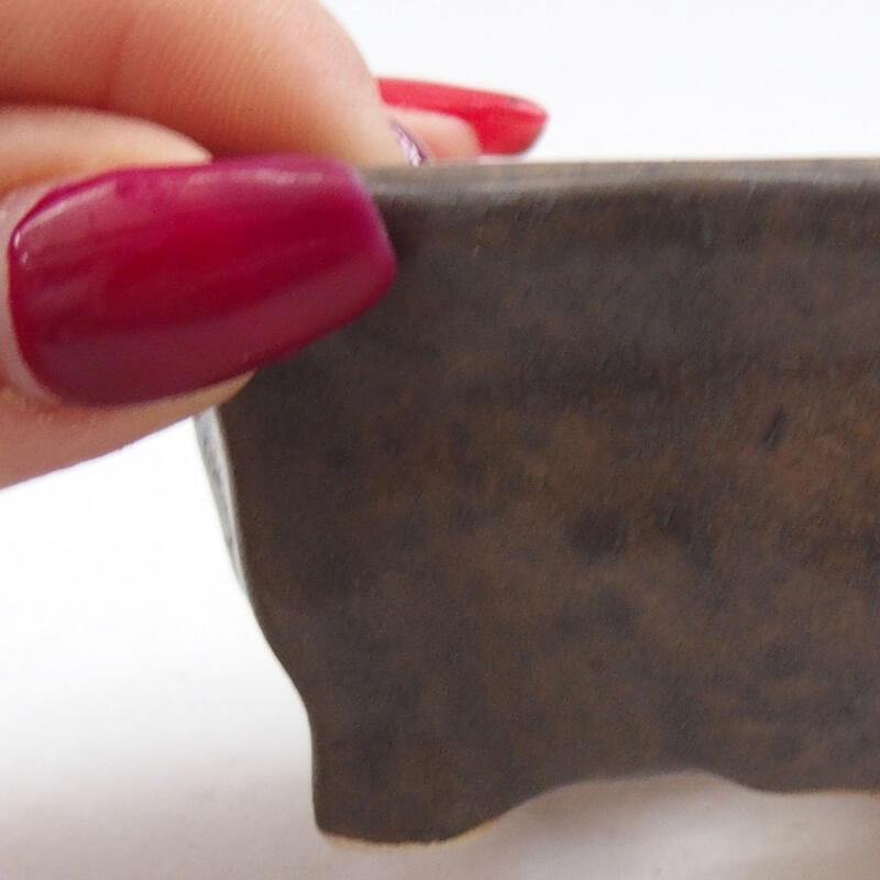 kerámia bonsai tál 7 x 7 x 3,5 cm, barna