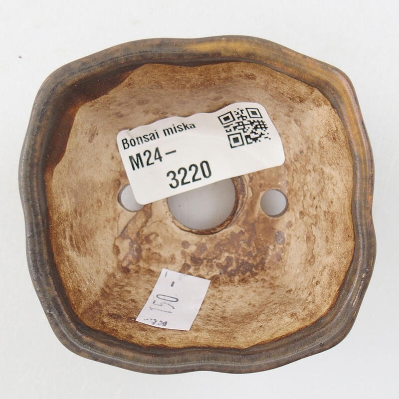 kerámia bonsai tál 7 x 7 x 3,5 cm, barna