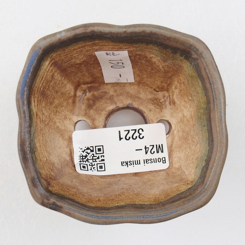 kerámia bonsai tál 7 x 7 x 3,5 cm, kék színben