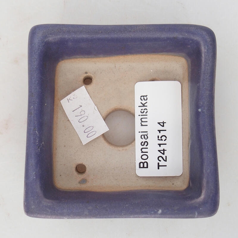 kerámia bonsai tál 7 x 7 x 3 cm, lila színben