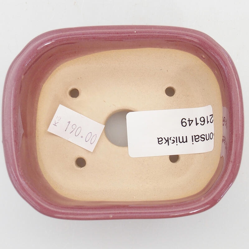 kerámia bonsai tál 8,5 x 7 x 3,5 cm, lila színben