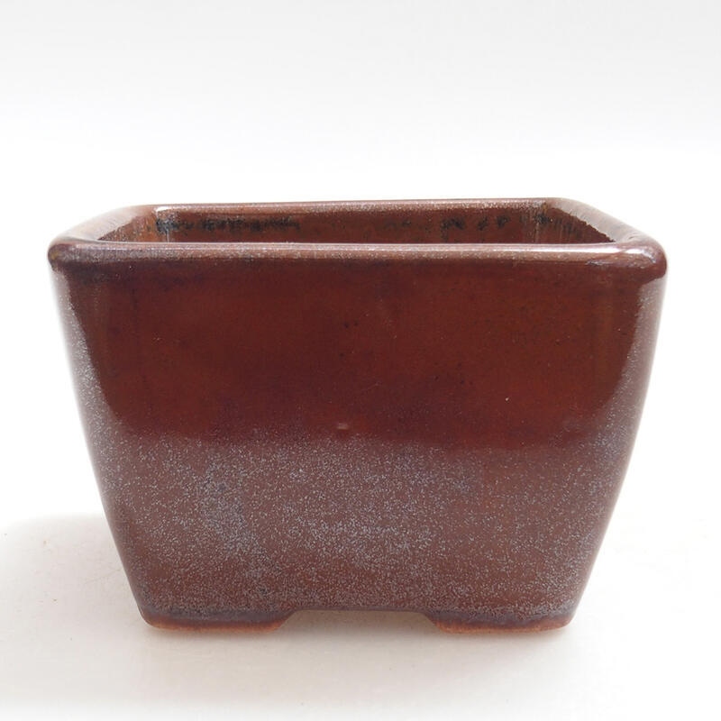 kerámia bonsai tál 8,5 x 8,5 x 5,5 cm, barna