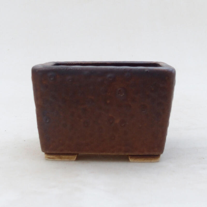 kerámia bonsai tál 8,5 x 8,5 x 5,5 cm, barna