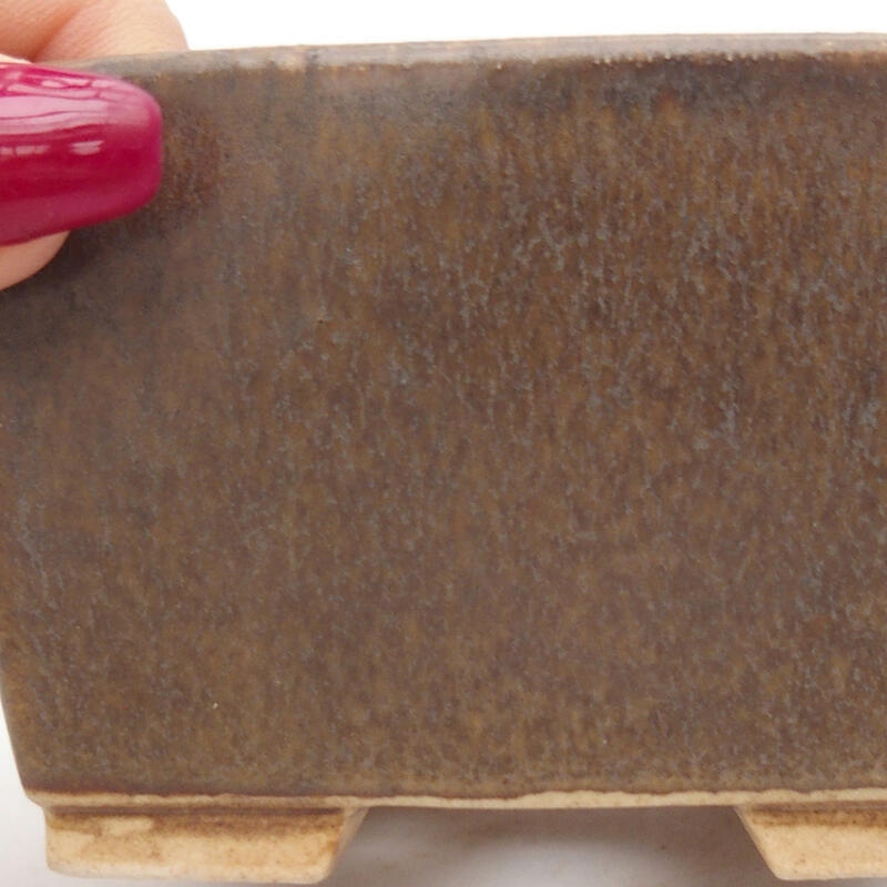 kerámia bonsai tál 8,5 x 8,5 x 5,5 cm, barna