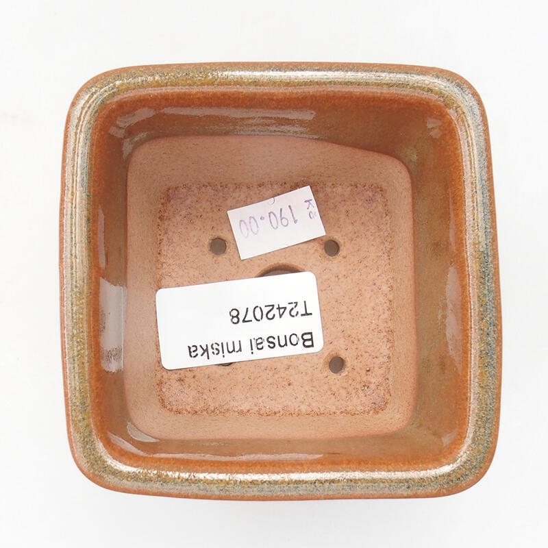 kerámia bonsai tál 8,5 x 8,5 x 5,5 cm, barna