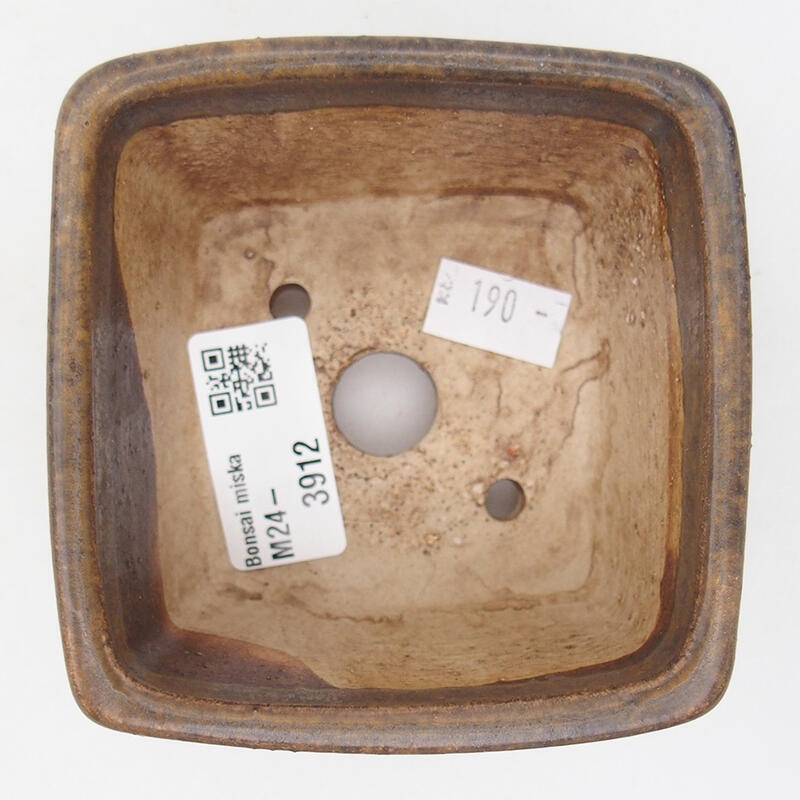 kerámia bonsai tál 8,5 x 8,5 x 5,5 cm, barna