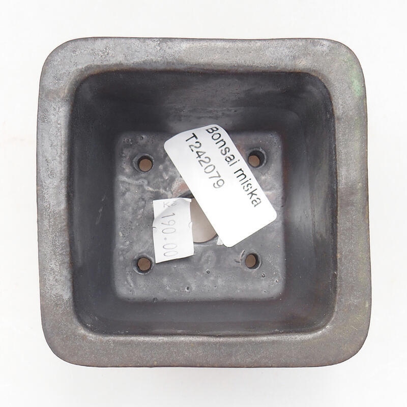 Kerámia bonsai tál 8,5 x 8,5 x 5,5 cm, fém színben