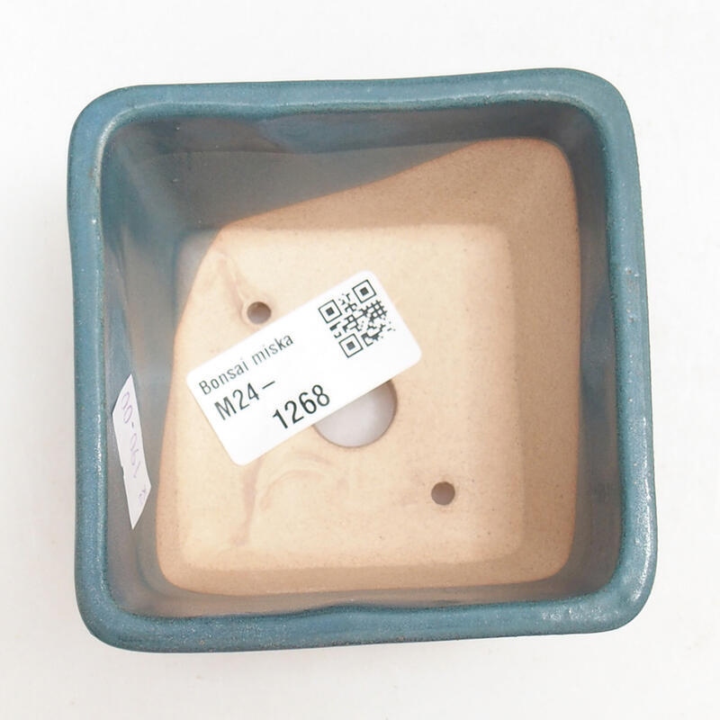 kerámia bonsai tál 8,5 x 8,5 x 5,5 cm, kék színben
