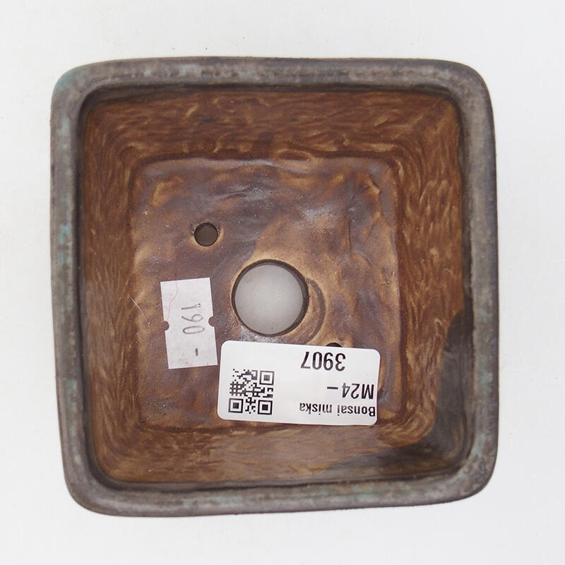 kerámia bonsai tál 8,5 x 8,5 x 5,5 cm, kék színben