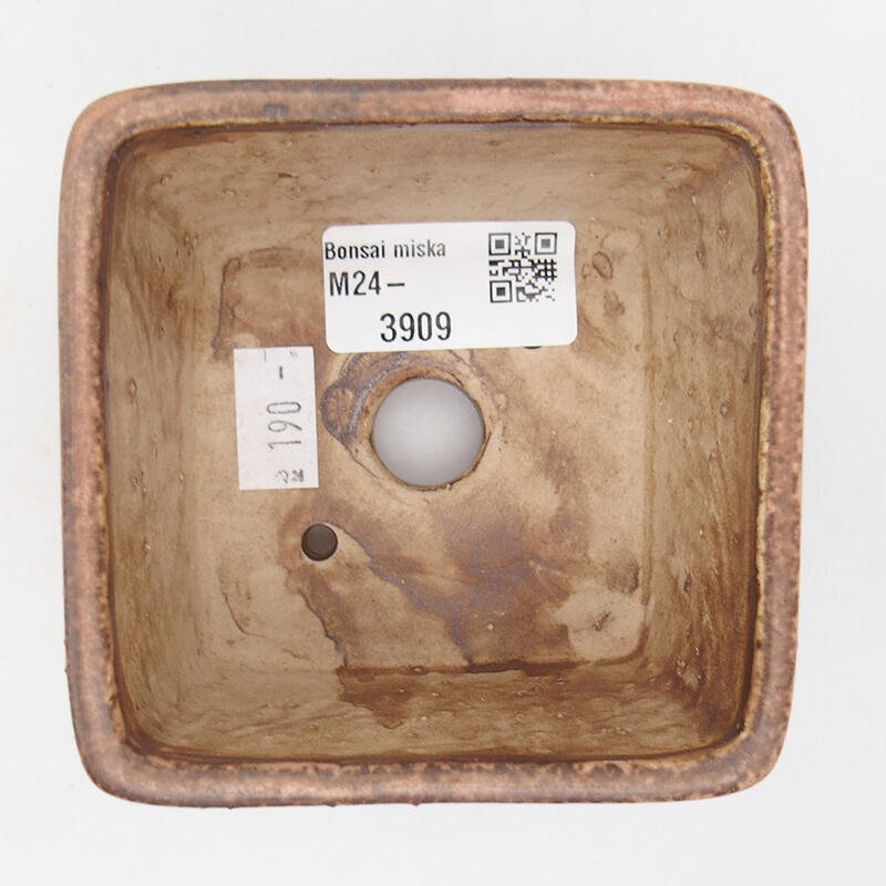 Kerámia bonsai tál 8,5 x 8,5 x 5,5 cm, rózsaszínű