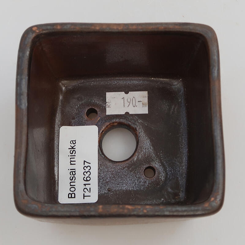 Kerámia bonsai tál 8,5 x 8,5 x 5,5 cm, rózsaszínű