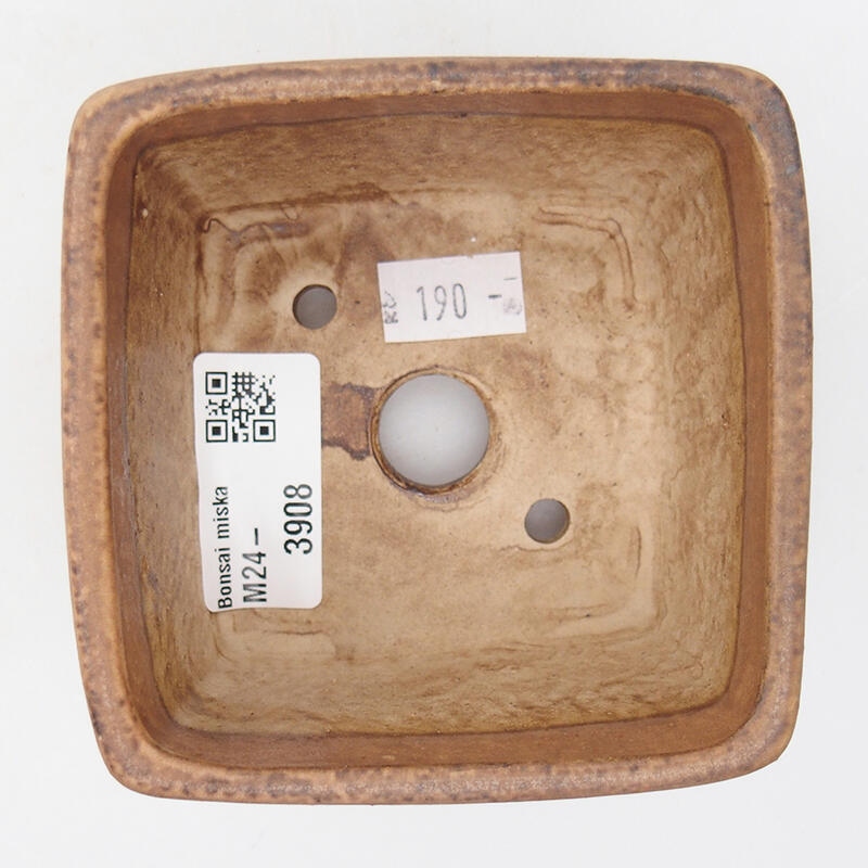 Kerámia bonsai tál 8,5 x 8,5 x 5,5 cm, rózsaszínű