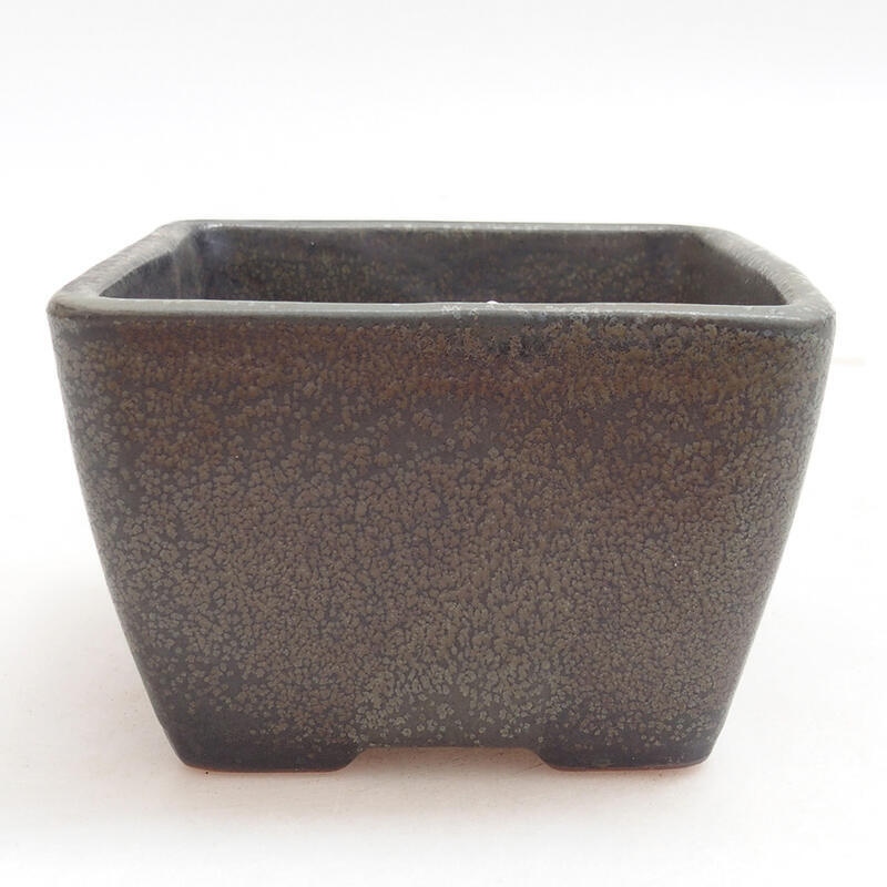 kerámia bonsai tál 8,5 x 8,5 x 5,5 cm, szürke