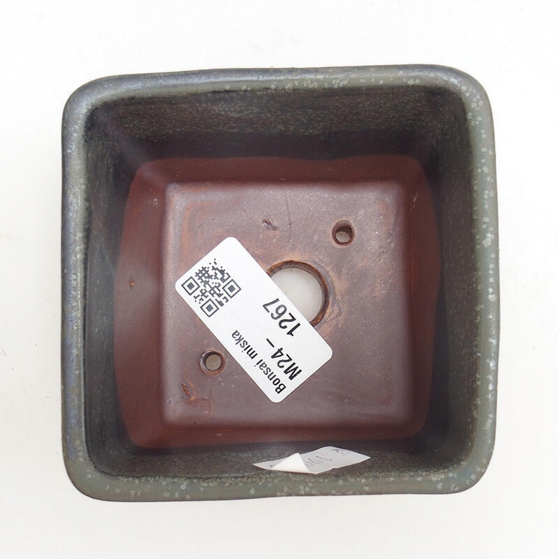 kerámia bonsai tál 8,5 x 8,5 x 5,5 cm, szürke