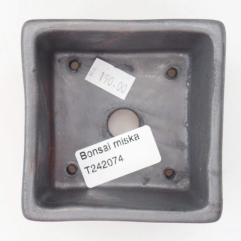 kerámia bonsai tál 8,5 x 8,5 x 5 cm, szürke