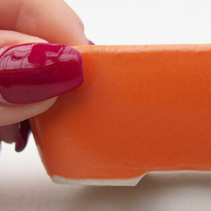 kerámia bonsai tál 8 x 5,5 x 3 cm, narancssárga