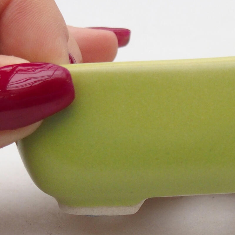 kerámia bonsai tál 8 x 6 x 3 cm, zöld