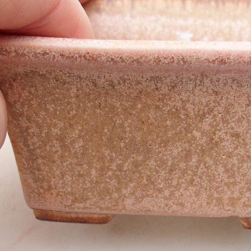 kerámia bonsai tál 8 x 6 x 4 cm, rózsaszínű