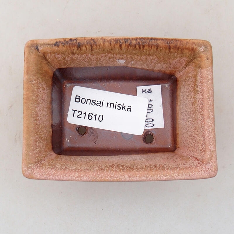 kerámia bonsai tál 8 x 6 x 4 cm, rózsaszínű