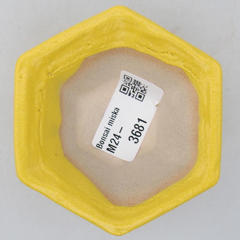 kerámia bonsai tál 8 x 7,5 x 3 cm, sárga