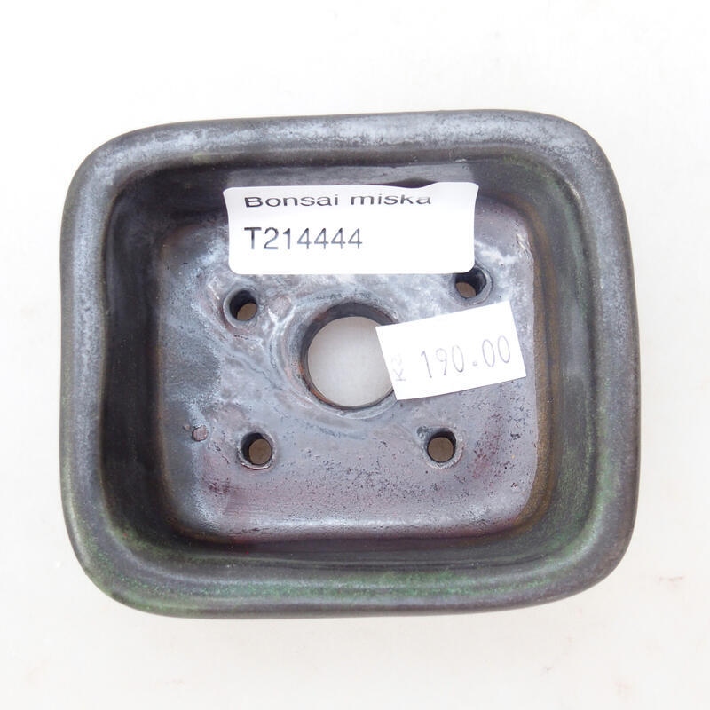 Kerámia bonsai tál 8 x 7 x 3,5 cm, fém színben