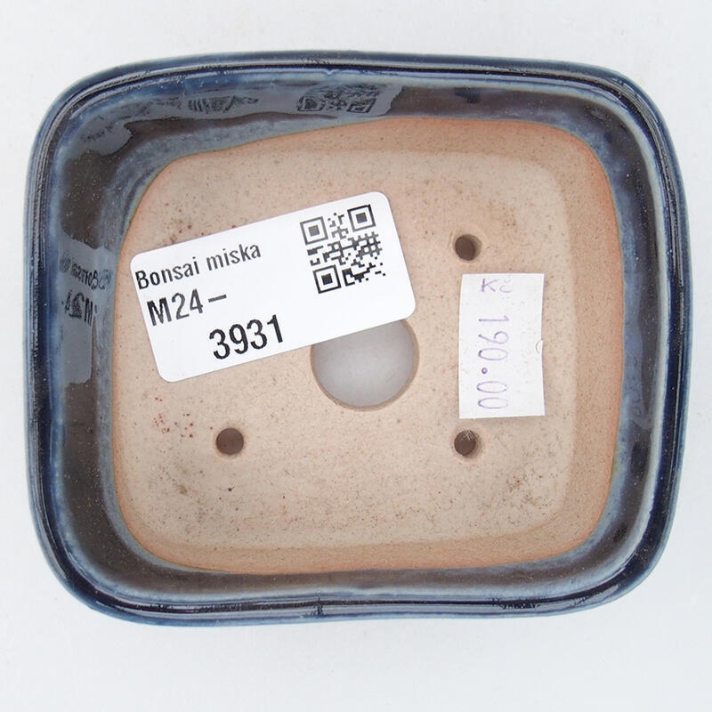 kerámia bonsai tál 8 x 7 x 3 cm, kék színben