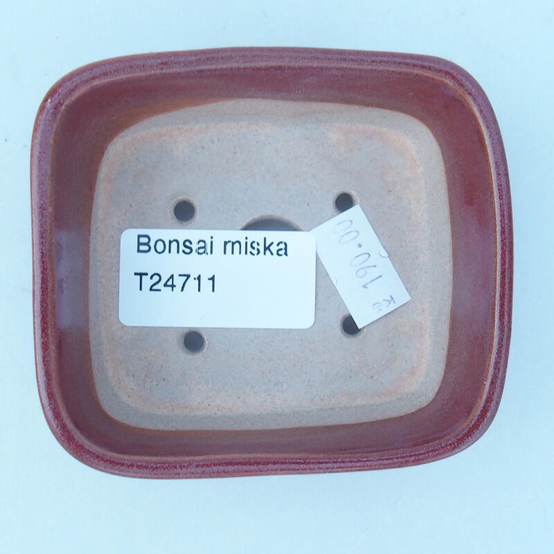 kerámia bonsai tál 8 x 7 x 3 cm, rózsaszínű