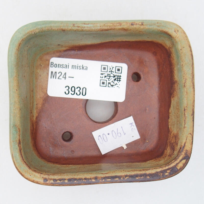 kerámia bonsai tál 8 x 7 x 3 cm, zöld