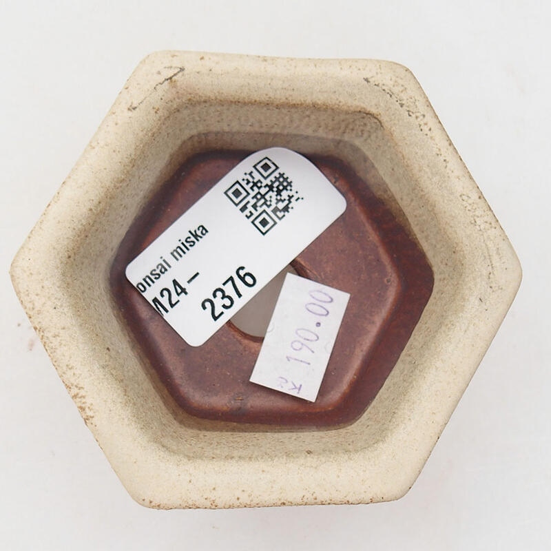 kerámia bonsai tál 8 x 7 x 4 cm, bézs színben