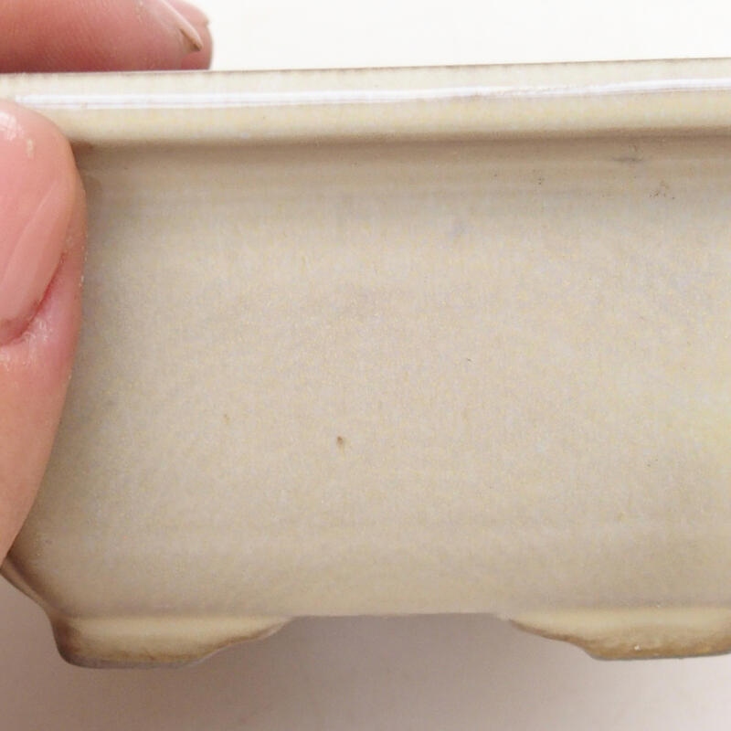 kerámia bonsai tál 8 x 8 x 4,5 cm, bézs színben