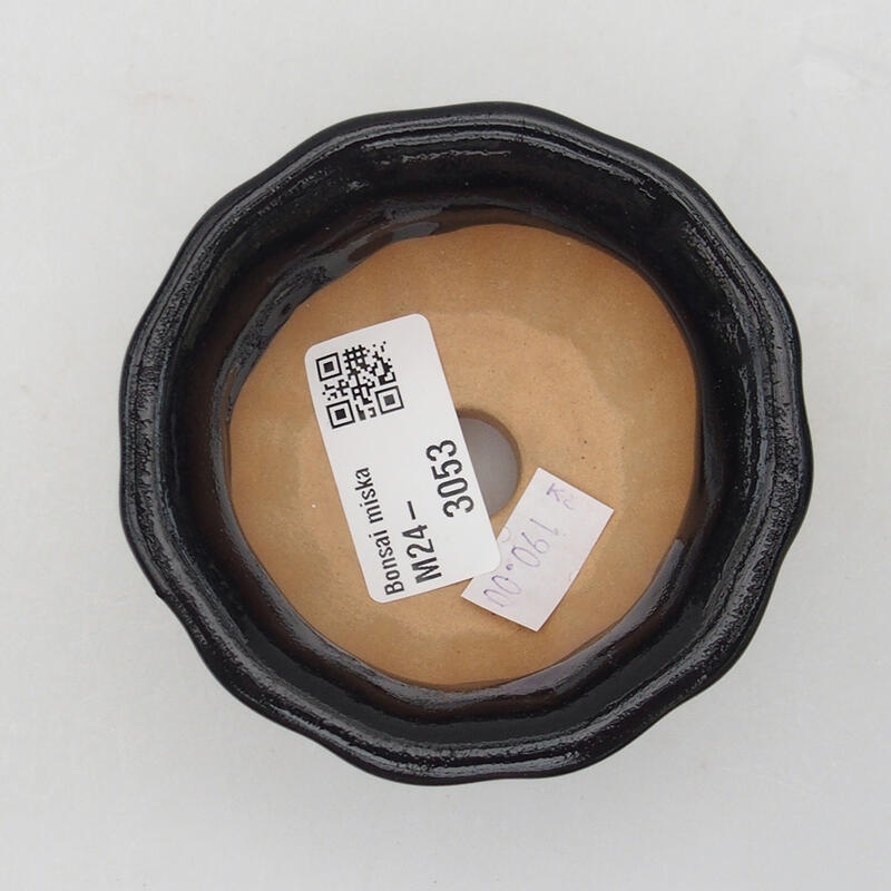 Kerámia bonsai tál 8 x 8 x 4 cm, fekete