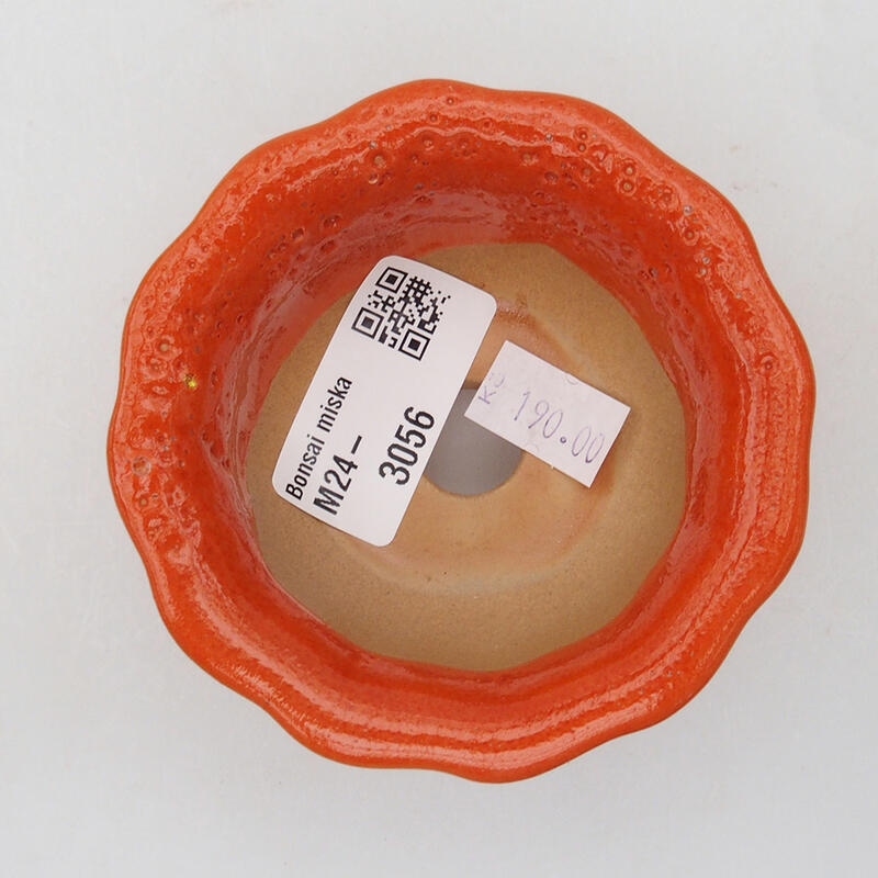 kerámia bonsai tál 8 x 8 x 4 cm, narancssárga