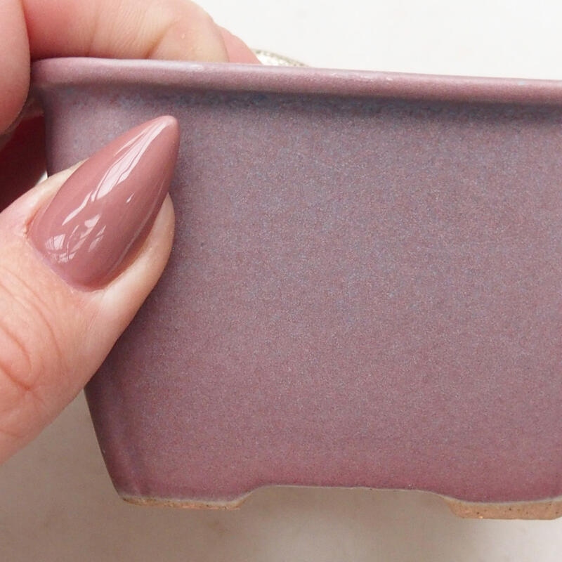 kerámia bonsai tál 8 x 8 x 5,5 cm, rózsaszínű