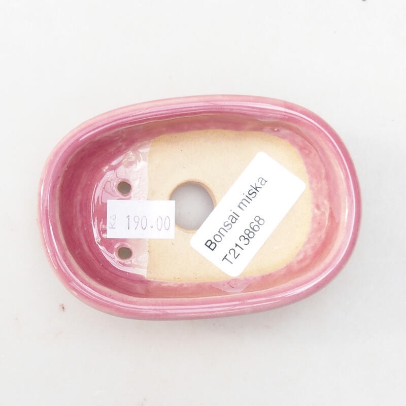 kerámia bonsai tál 9,5 x 6,5 x 3 cm, rózsaszínű