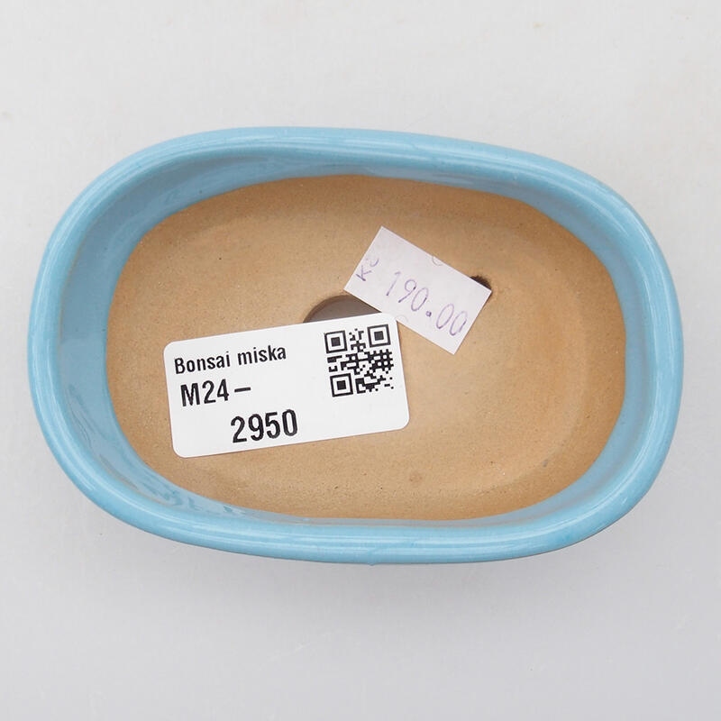 kerámia bonsai tál 9,5 x 6 x 2,5 cm, kék színben