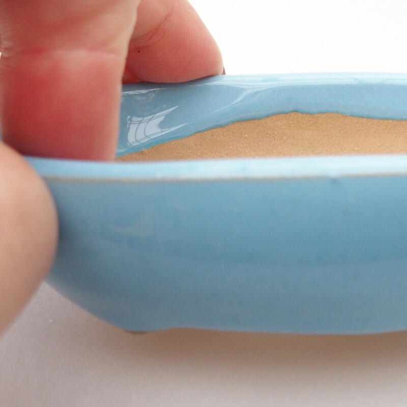 kerámia bonsai tál 9,5 x 6 x 2,5 cm, kék színben