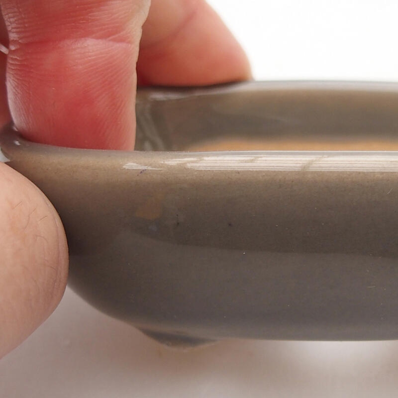 kerámia bonsai tál 9,5 x 6 x 2,5 cm, szürke