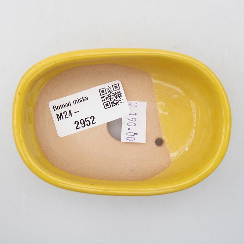kerámia bonsai tál 9,5 x 6 x 2,5 cm, sárga